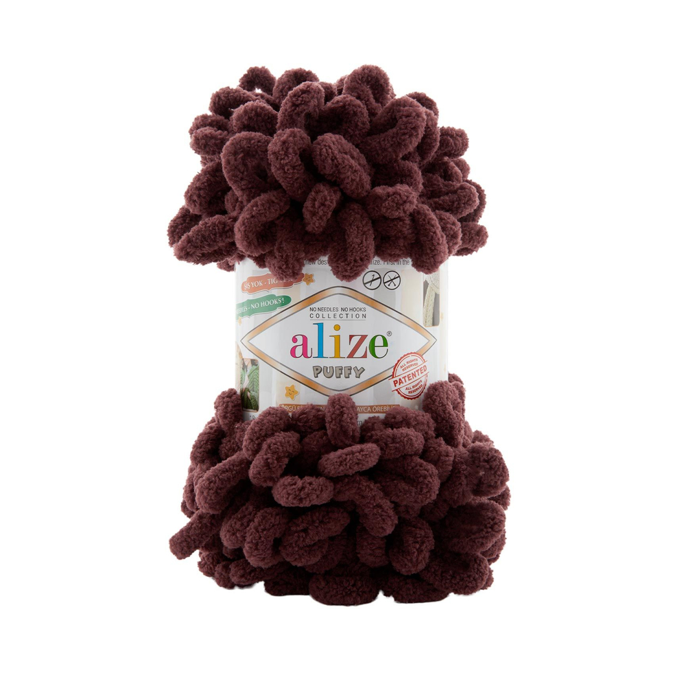 Пуффи (Puffy) пряжа Alize 100%микрополиэстер 5х100г/9,2 м 993 грильяж