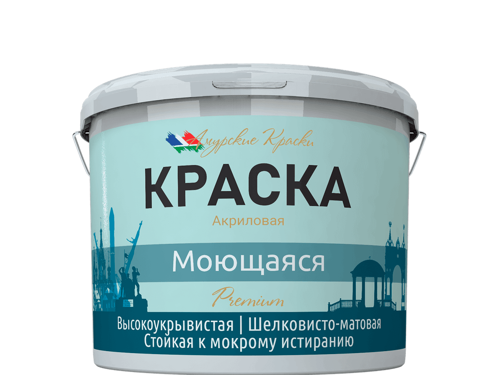 Краска Моющаяся Премиум (Основа D) 5кг, Амурские Краски