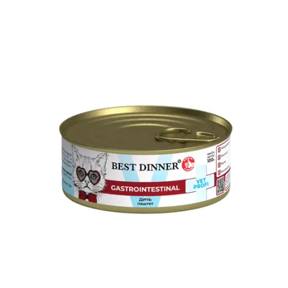 BEST DINNER VET PROFI Gastrointestinal Консервы для кошек с чувствительным пищеварением, Дичь, 100 г