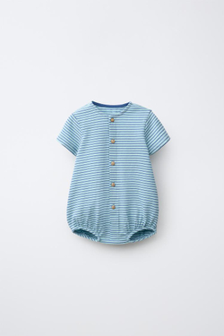 ZARA КОМБИНЕЗОН В ПОЛОСКУ, СИНИЙ/БЕЛЫЙ