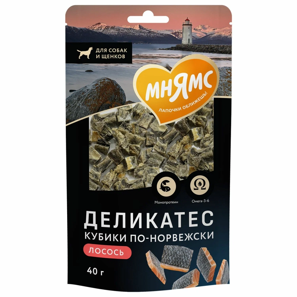 МНЯМС Лакомство для собак "Кубики по-норвежски" для собак 0,04 кг