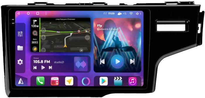 Магнитола для Honda Fit 3 2013-2020 - FarCar 9519-9 монитор 9.5" 2K QLED на Android 14, Быстрая, CarPlay, 4G SIM-слот