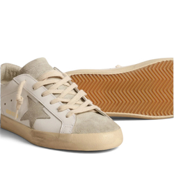 Women’s Super-Star with gray star and silver glitter heel tab