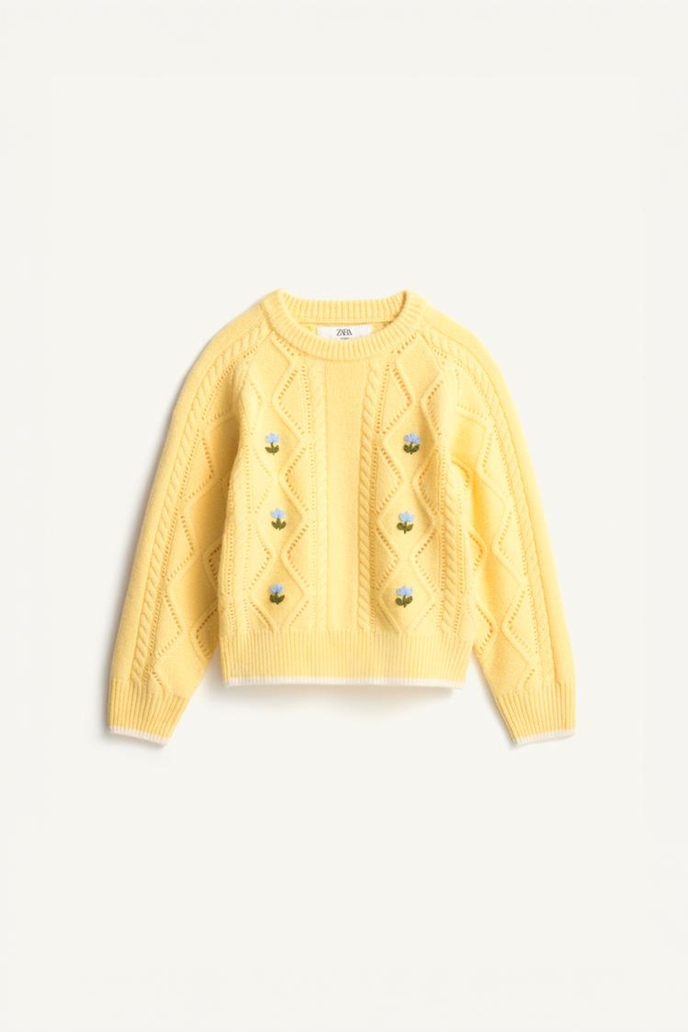 ZARA СВИТЕР С ВЫШИВКОЙ - LIMITED EDITION, ЖЕЛТЫЙ