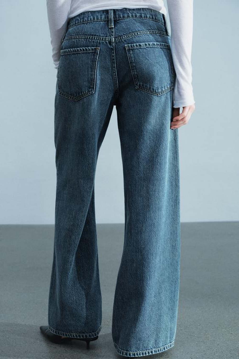 ZARA ДЖИНСЫ WIDE-LEG С НИЗКОЙ ПОСАДКОЙ — ZW COLLECTION, КОРОЛЕВСКИЙ СИНИЙ
