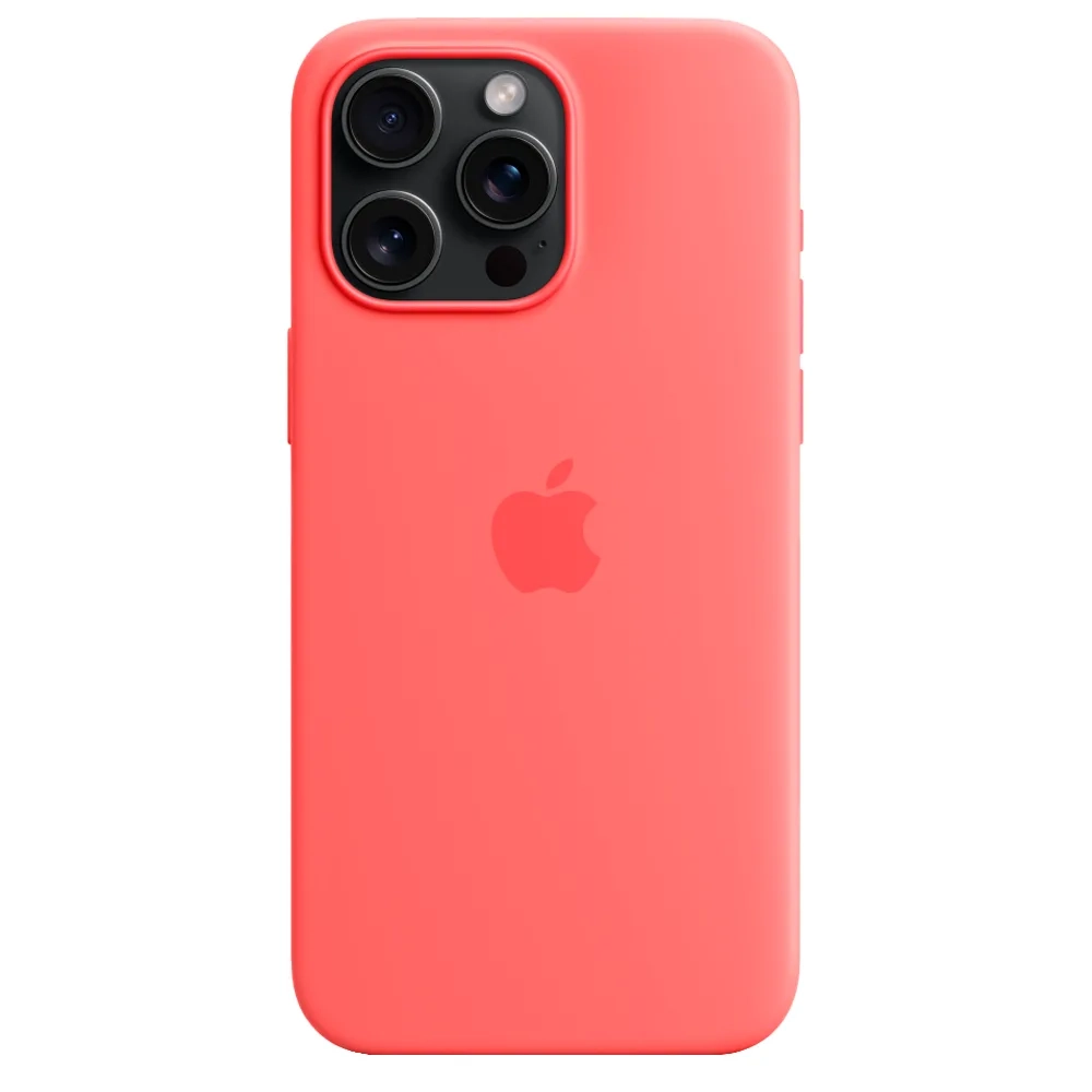 Силиконовый чехол с поддержкой MagSafe Apple Silicone Case для iPhone 15 Pro Max, Guava (Спелая гуава)