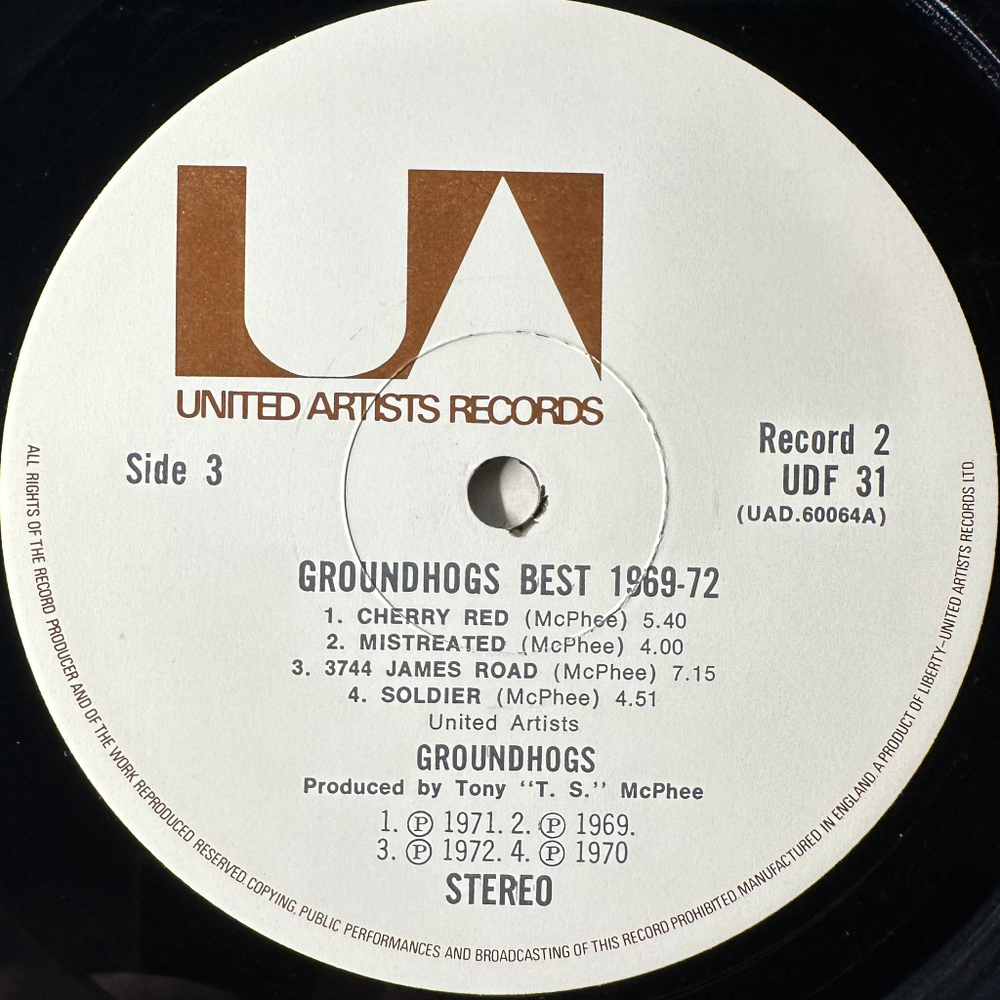 Groundhogs ‎– Groundhogs Best 1969-72 2LP (Англия 1974г.)