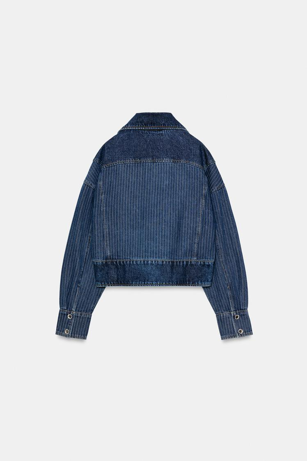 ZARA ДЖИНСОВАЯ КУРТКА Z1975 В ПОЛОСКУ, СИНИЙ