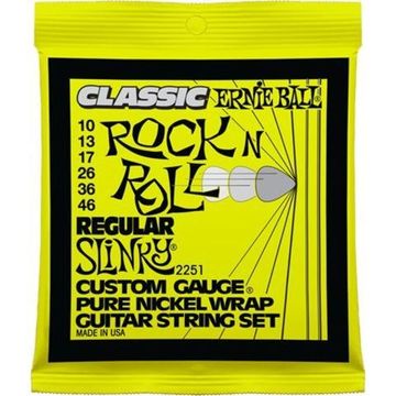 Струны для электрогитары 10-46 ERNIE BALL P02251 Classic Rock n Roll Pure Nickel Slinky Regular