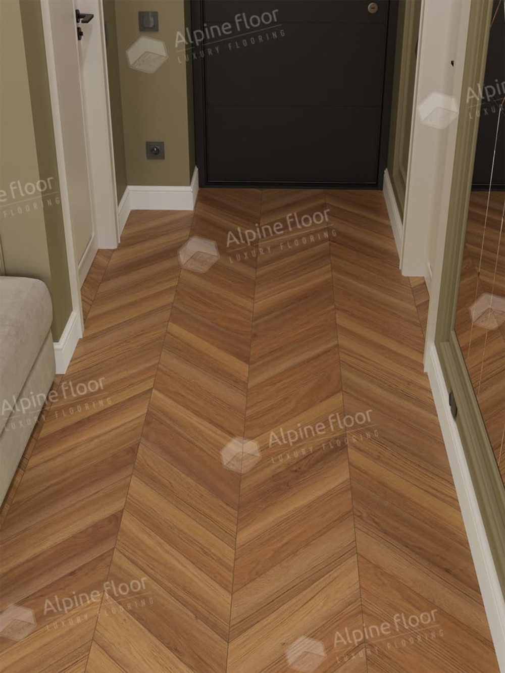 Ламинат Alpine Floor Chevron Art 12 мм Дуб Этна 1.232 м2