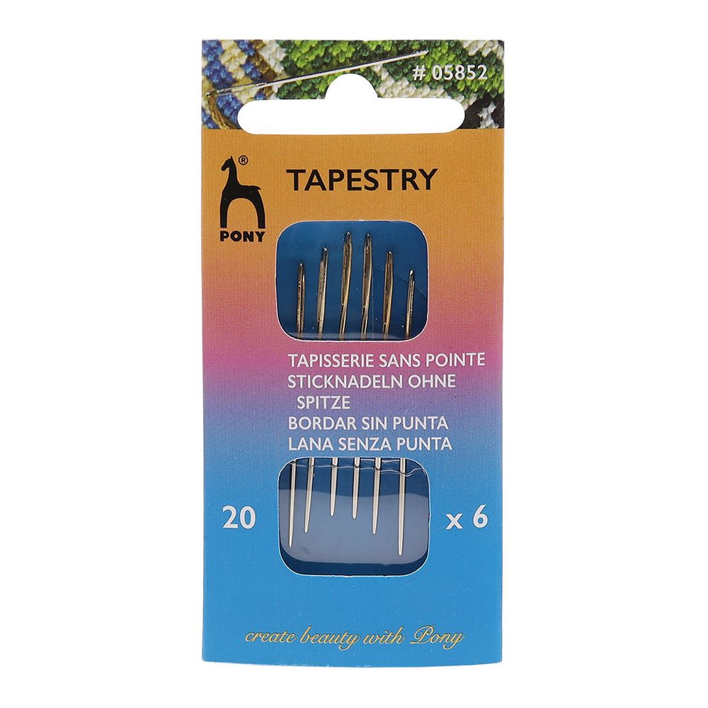 Иглы ручные гобеленовые с золотым ушком Tapestry №20, 6 шт, PONY, 05852
