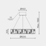 Подвесная люстра MODELUX premium ML.6988.600P GD