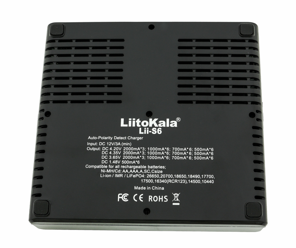 Зарядное устройство LiitoKala Lii-S6 для Li-ion, Ni-Mh и Ni-Cd аккумуляторов , 1шт.