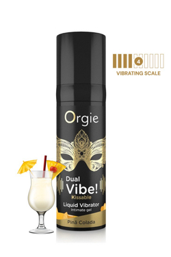 Orgie DUAL VIBE! - Жидкий вибратор со вкусом коктейля Пина Колада, 15мл