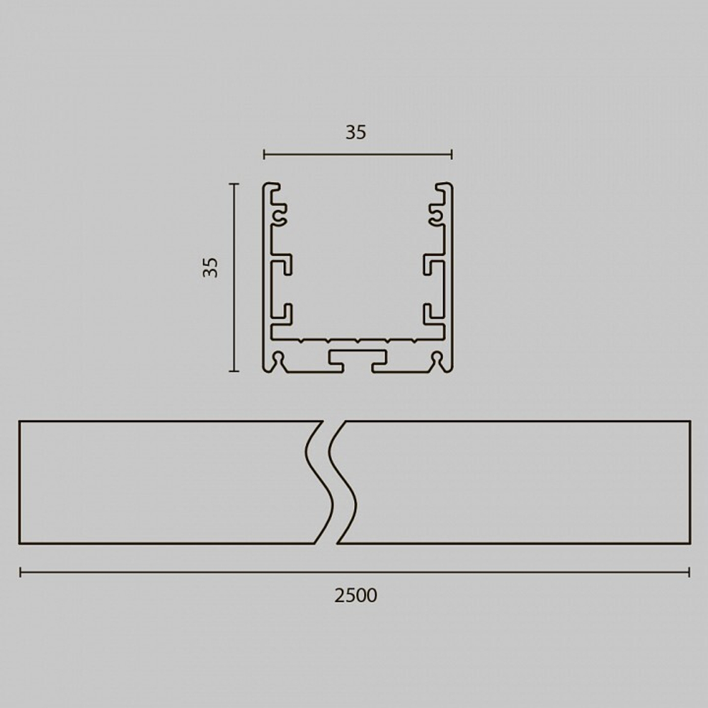 Профиль накладной Maytoni Led strip ALM-3535R-B-D-2.5M