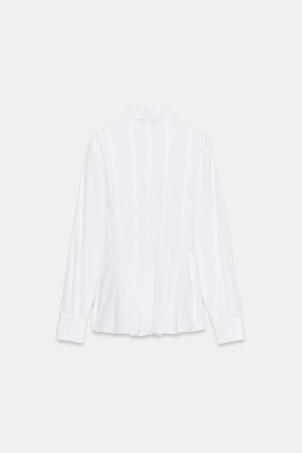 РУБАШКА ИЗ ПОПЛИНА СО СКЛАДКАМИ — ZARA