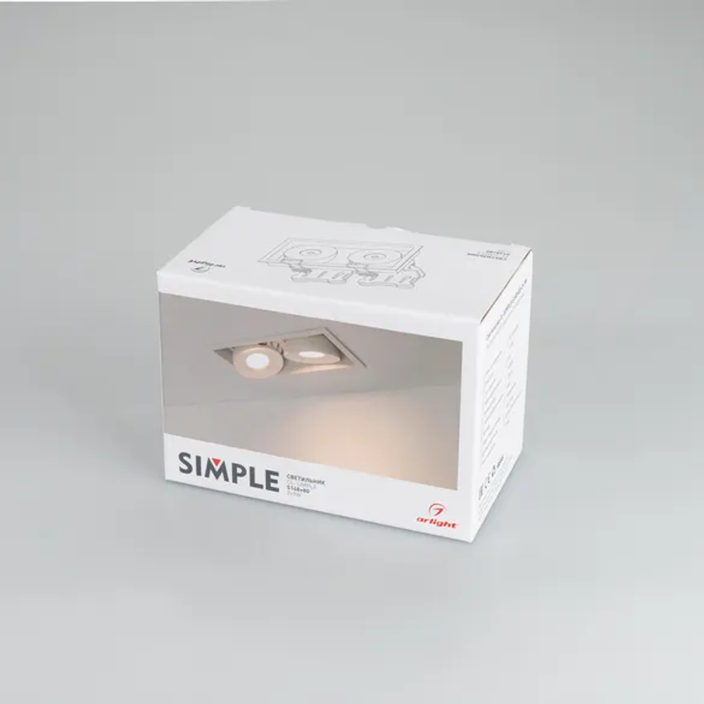 Светильник CL-SIMPLE-S148x80-2x9W Day4000 (WH, 45 deg) (Arlight, IP20 Металл, 3 года) 028150