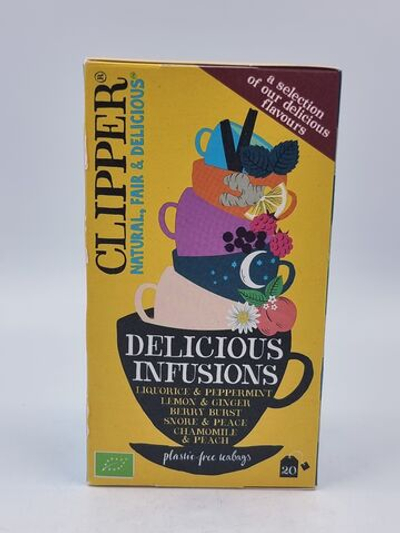 Clipper Чай травяной Delicious Infusions ассорти из 5 вкусов, 20 пакетиков, 38 г (из Финляндии)