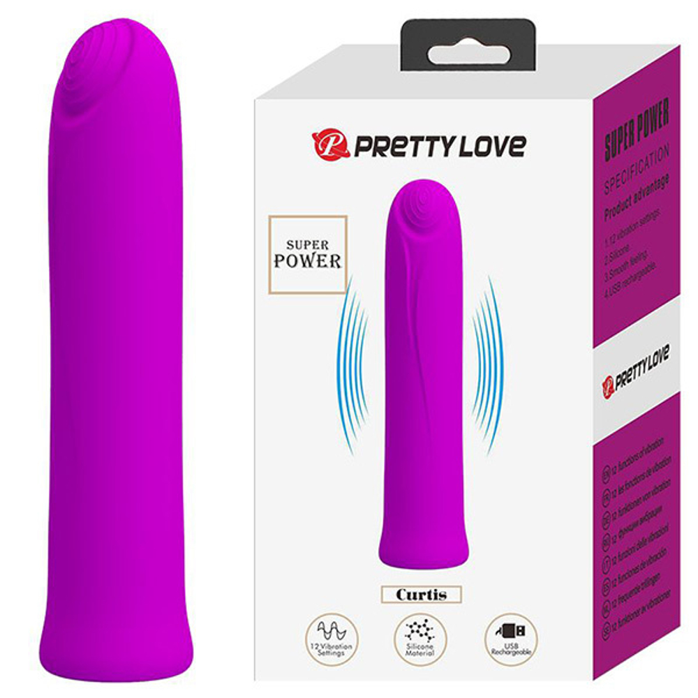 Лиловый мини-вибратор 10,3см Pretty Love Curtis BW-500008