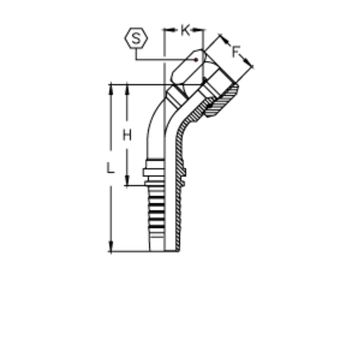 Фитинг DN 25 JIC (Г) 1.5/8 (45)