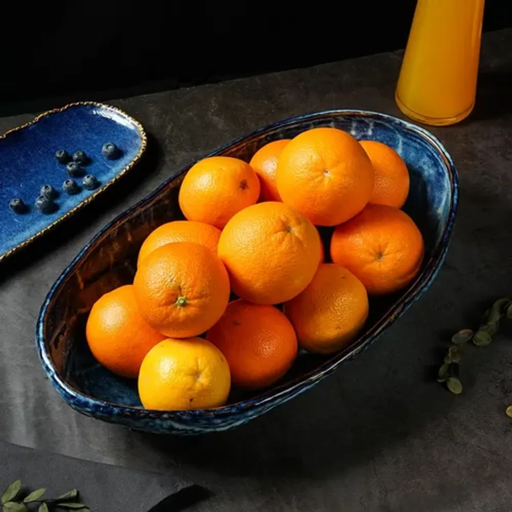 Блюдо овальное 44,5*27 см h10 см глубокое 4 л Aqua Blue Style Buffet P.L. [1]