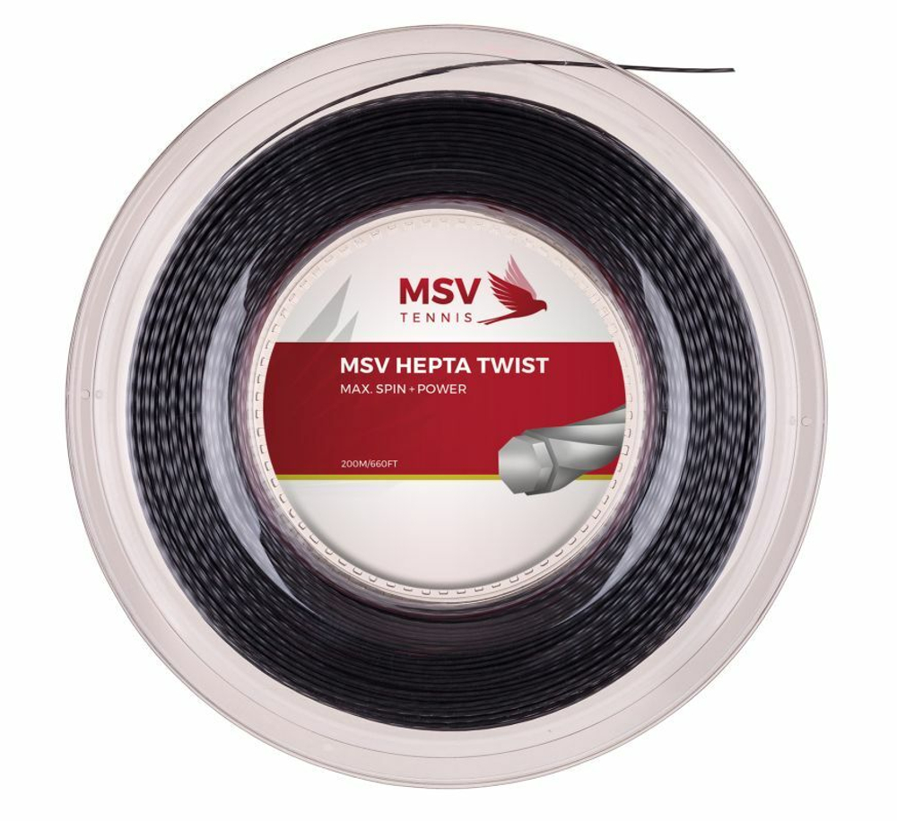 Теннисные струны MSV Hepta Twist (200 m) - черный