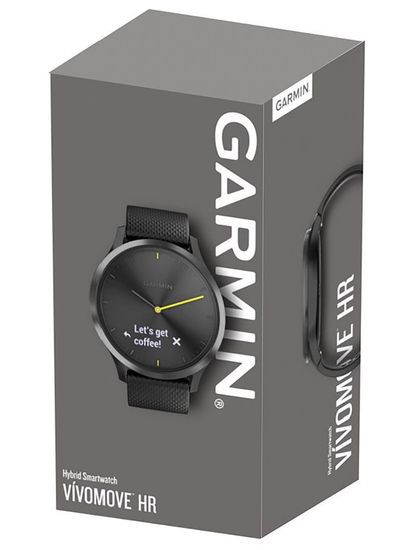 Умные часы Garmin Vívomove HR Sport черные с черным большим ремешком 010-01850-21