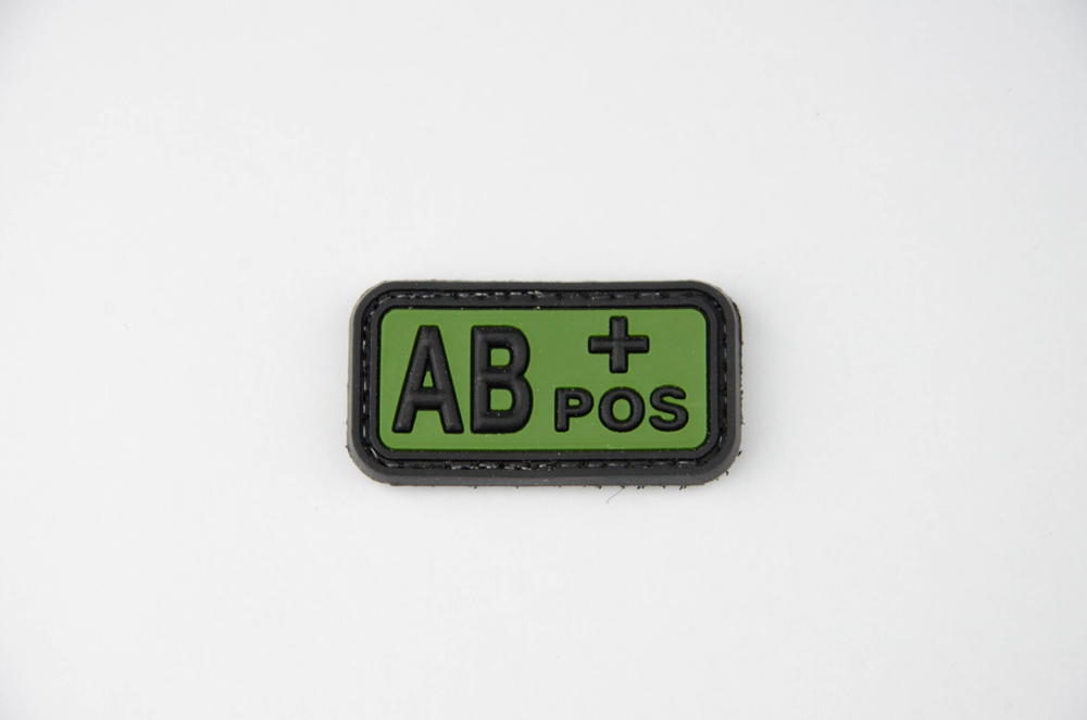 Шеврон Группа крови AB+ PVC 5 см. Олива