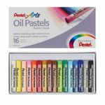 Пастель масляная художественная PENTEL "Oil Pastels", 16 цветов, круглое сечение, картонная упаковка, PHN4-16