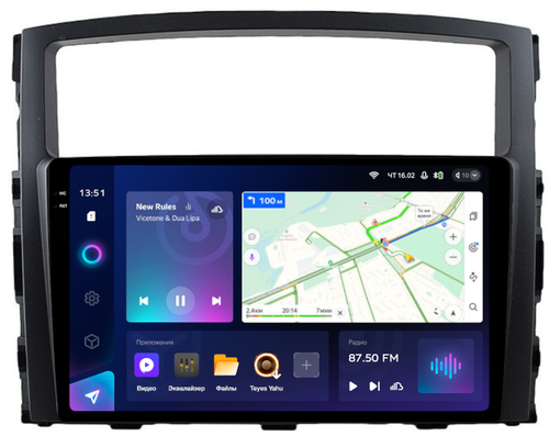 Магнитола для Mitsubishi Pajero 4 2006-2022 - Teyes CC3-2K QLed Android 10, Быстрая, SIM-слот, CarPlay