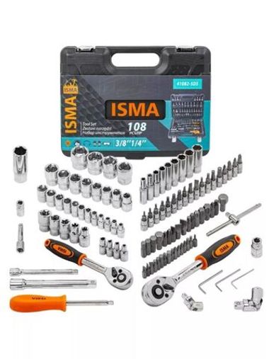 Набор инструментов 1/4" и 3/8", 108 предметов ISMA ISMA-41082-5DS-м