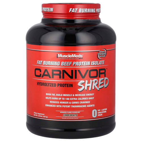 MuscleMeds, Carnivor Shred™, гидролизованный протеин, со вкусом шоколада, 1977 г (4,35 фунта)