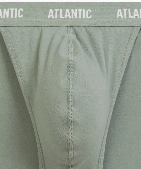 Мужские трусы (3шт) слипы танга Atlantic 3MP-1576, хлопок, темно-синий + светло-зеленый + сине-зеленый