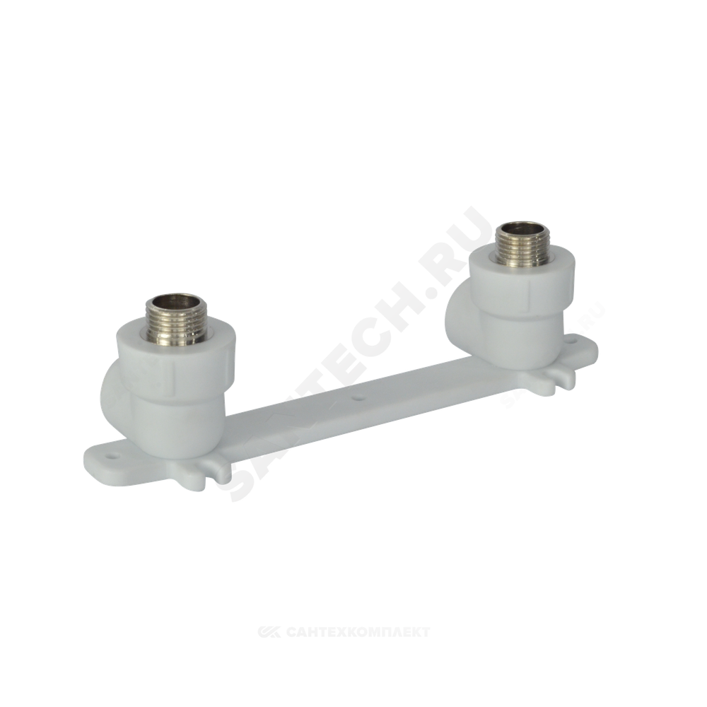 Планка монтажная PP-R белая Дн 20х1/2" НР под смеситель с водорозетками VALFEX 10123020