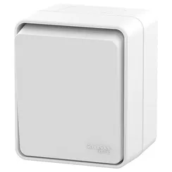 Выключатель кнопочный одноклавишный IP54 Systeme Electric AtlasDesign Profi54 Белый ATN540115
