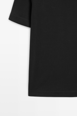 Massimo Dutti Футболка интерлок, короткие рукава, черный