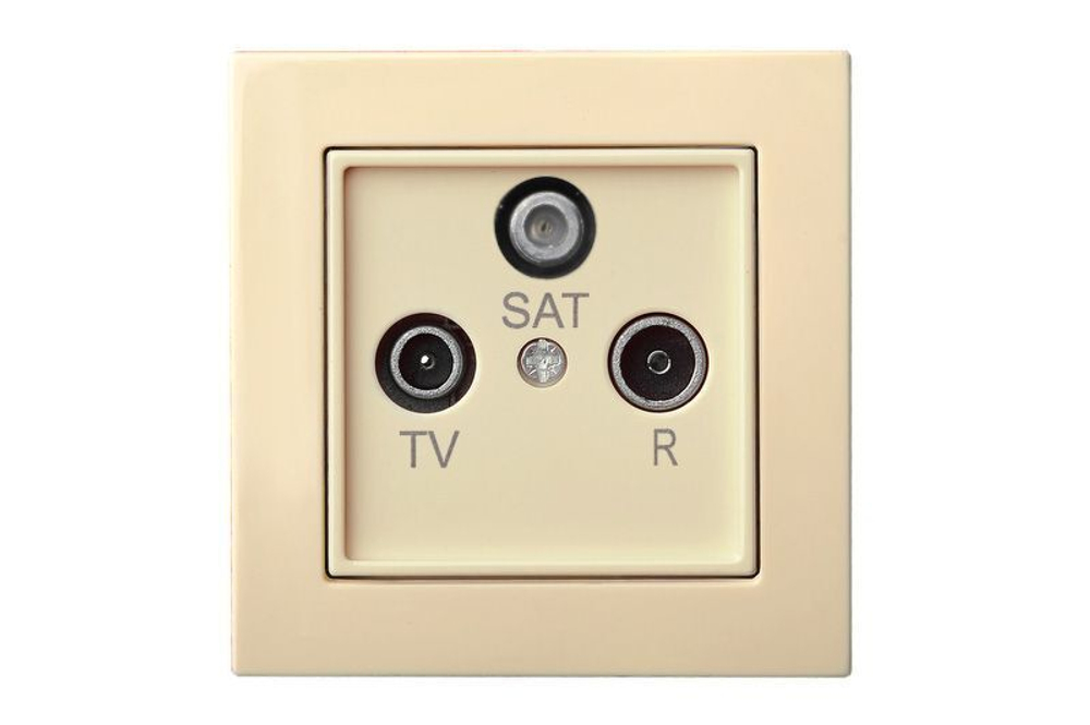 Розетка SAT-TV-R оконечная, слоновая кость, Classic