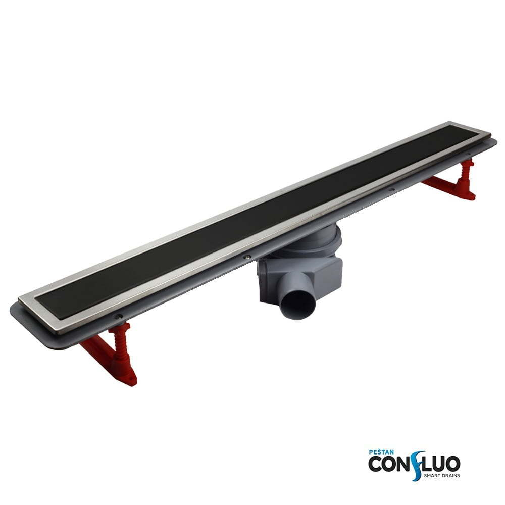 Душевой лоток Pestan Confluo Premium Black Glass Line 450