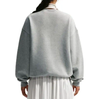 Женская Кофта теннисная Nike Studio Fleece Medium Weight Oversized Crew - dark grey heather/sail