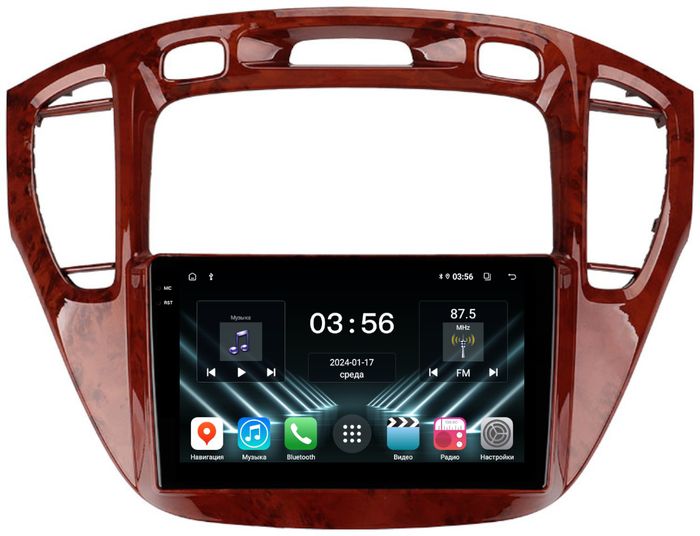 Магнитола для Toyota Highlander 1 XU20 / Kluger / 2000-2007 - FarCar S280 монитор 9.5" IPS на Android 13, CarPlay
