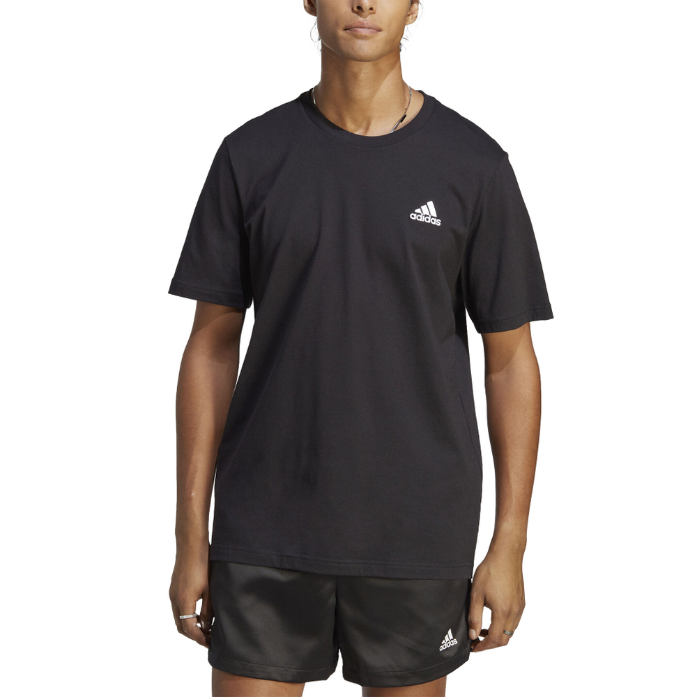 Мужское теннисное поло adidas Essentials Single Jersey Embroidered Small Logo T-Shirt Men - Black, Beige