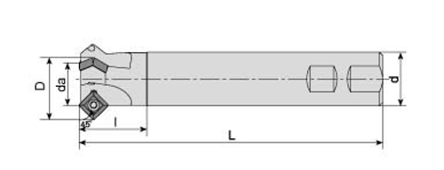 Корпус фрезы ACM45-SP1104-D32x46-W32-L150-Z03 для снятия фасок