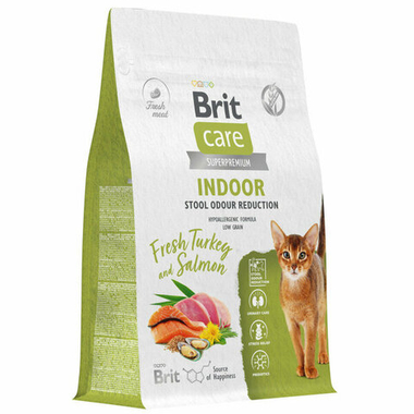 Brit Care Cat Indoor Stool Odour Reduction Индейка/Лосось для кошек 400 г