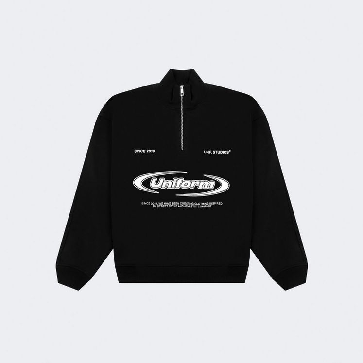 Cвитшот UNIFORM Half-zip Heavy Athletic, черный