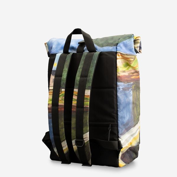 Рюкзак Rolltop Девушки на мосту (Эдвард Мунк) зеленый - фото 2