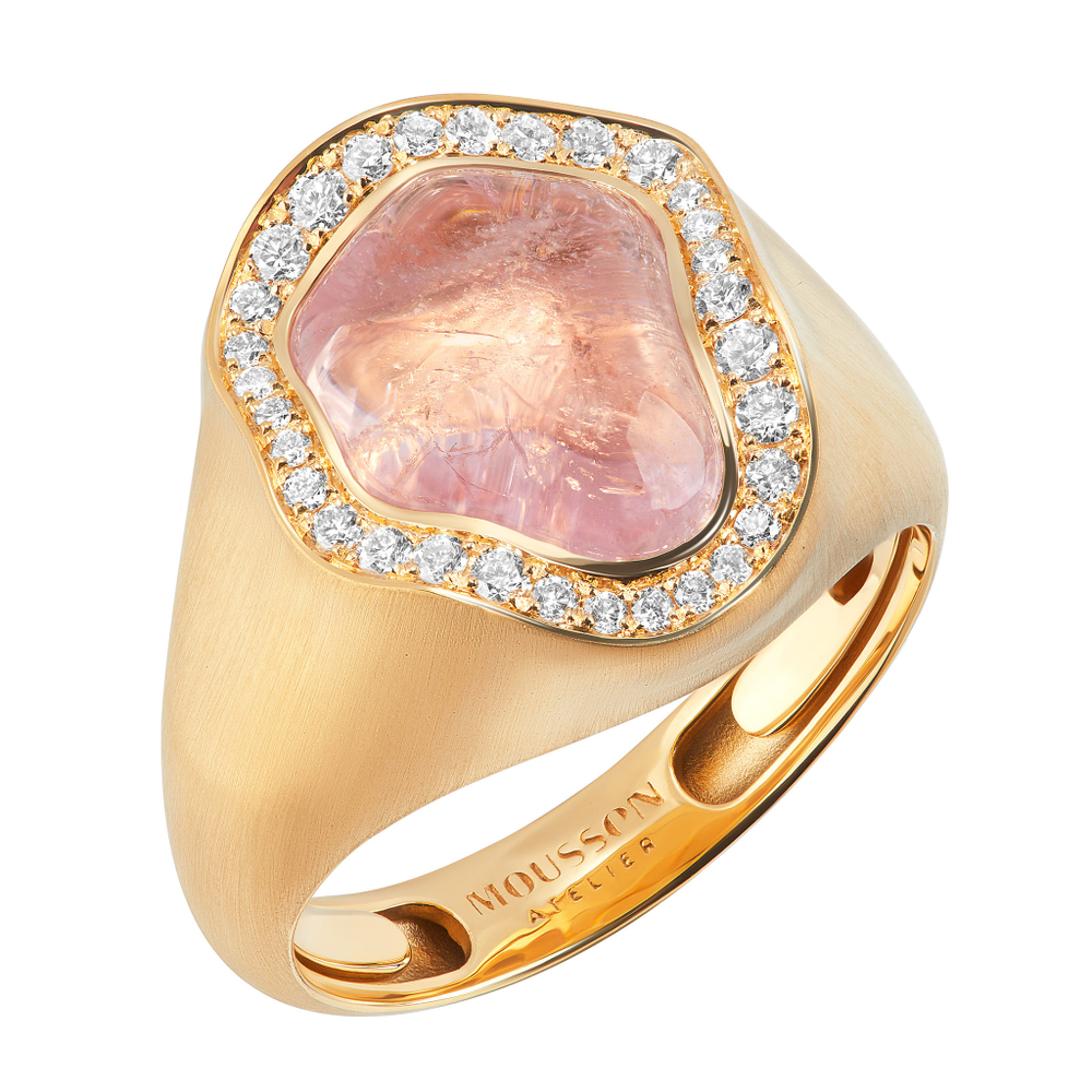 Кольцо с Морганитом и Бриллиантами, R0030-62/1