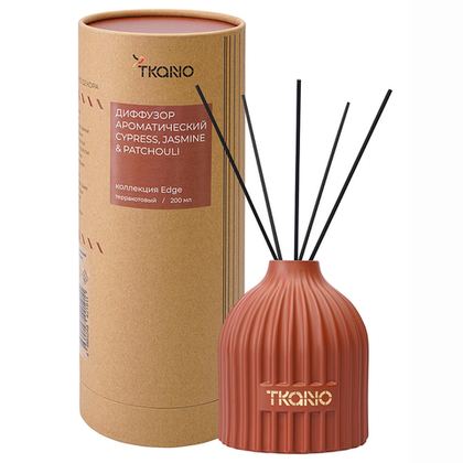 Диффузор ароматический 200мл Tkano Edge Cypress Jasmine & Patchouli терракотовый