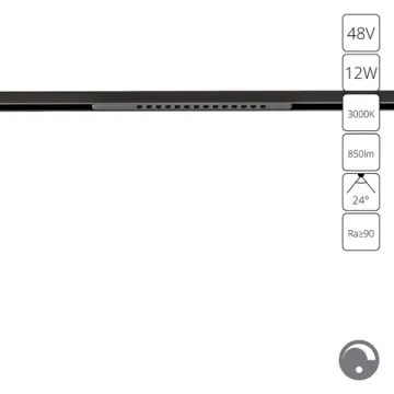 Магнитный трековый светодиодный светильник 12W 3000K A7496PL-1BK черный Optima Arte Lamp