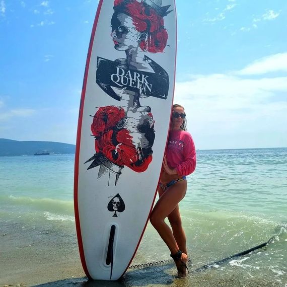 Надувная SUP-доска JS Board Dark Queen RQ335 335х82х15 см полный комплект