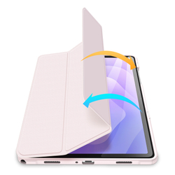 Чехол книжка розового цвета для планшета Samsung Galaxy Tab A9 Plus и Tab 11 Plus, серия Toby Series от Dux Ducis